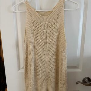 Nine West Cream Knit Tank Top | Size Medium